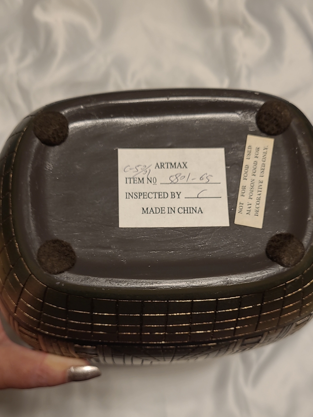 Artmax Embossed Bronze Decorative Architectural Vase. 13" X 8" - Picture 9 of 12